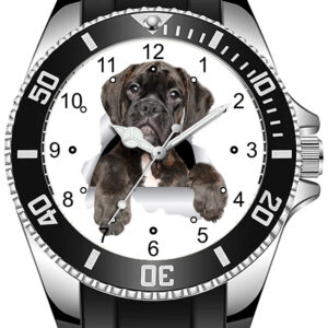 Dog Collection Boxer Cute Pup Pet Diver Style Sporty Wrist Watch
