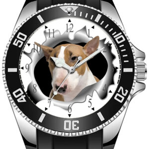 Dog Collection Bull Terrier New Beautiful Art Diver Style Sporty Wrist Watch