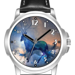 Beautiful Dear Snow Colourful Blue Art Stylish Rare Quality Wrist Watch