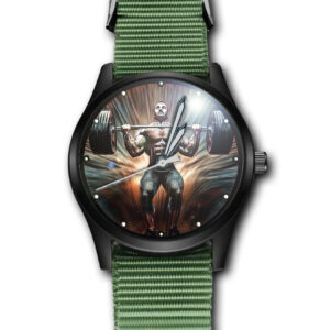 Heavy Weight Champ Art Army Style Nylon Strap Wrist Watch