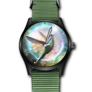 Humming Bird Beautiful  Art Army Style Nylon Strap Wrist Watch