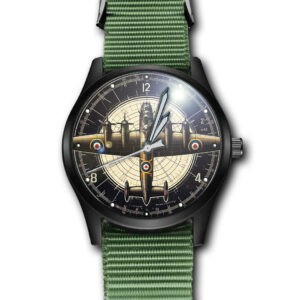 Avro Lancaster Bomber WW-II Art RAF #1 Army Style Nylon Strap Wrist Watch