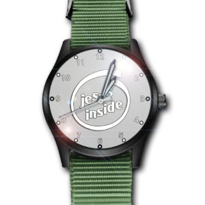 Jesus Inside Text Christian Stylish Army Style Nylon Strap Gift Wrist Watch