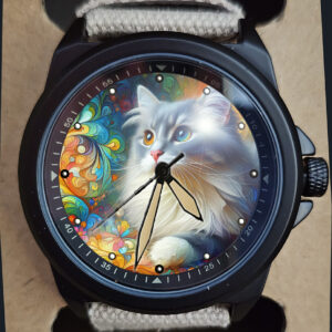 Beautiful Cat Side Portrait Art Stealth Series Unisex Gift Wrist Watch