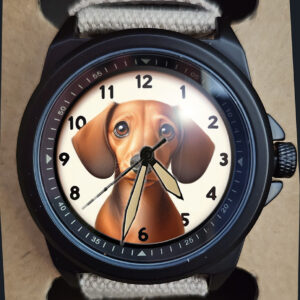 Cute Dachshund Dog With Googly Eyes 3 Art Stealth Series Unisex Gift Wrist Watch