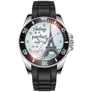 Perfect Day Eiffel Tower Diver Style Sporty Wrist Watch