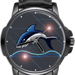 Shark Diving Art Unique Beautiful Leather Strap Wrist Watch
