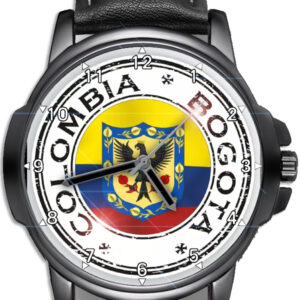 Colombia Bogot? Flag Novelty Beautiful Leather Strap Wrist Watch