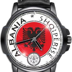 Albania Shqiperise Flag Art Stealth Series Gift Wrist Watch