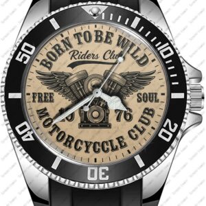 Born Tobe Wild Bikers Theme Art Diver Style Sporty Wrist Watch
