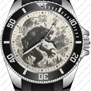 Werewolf Retro Theme Art Diver Style Sporty Wrist Watch