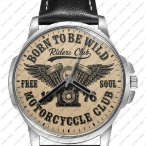 Born Tobe Wild Bikers Theme Art Stylish Leather Strap Wrist Watch